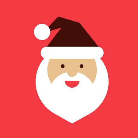 Santa against red background