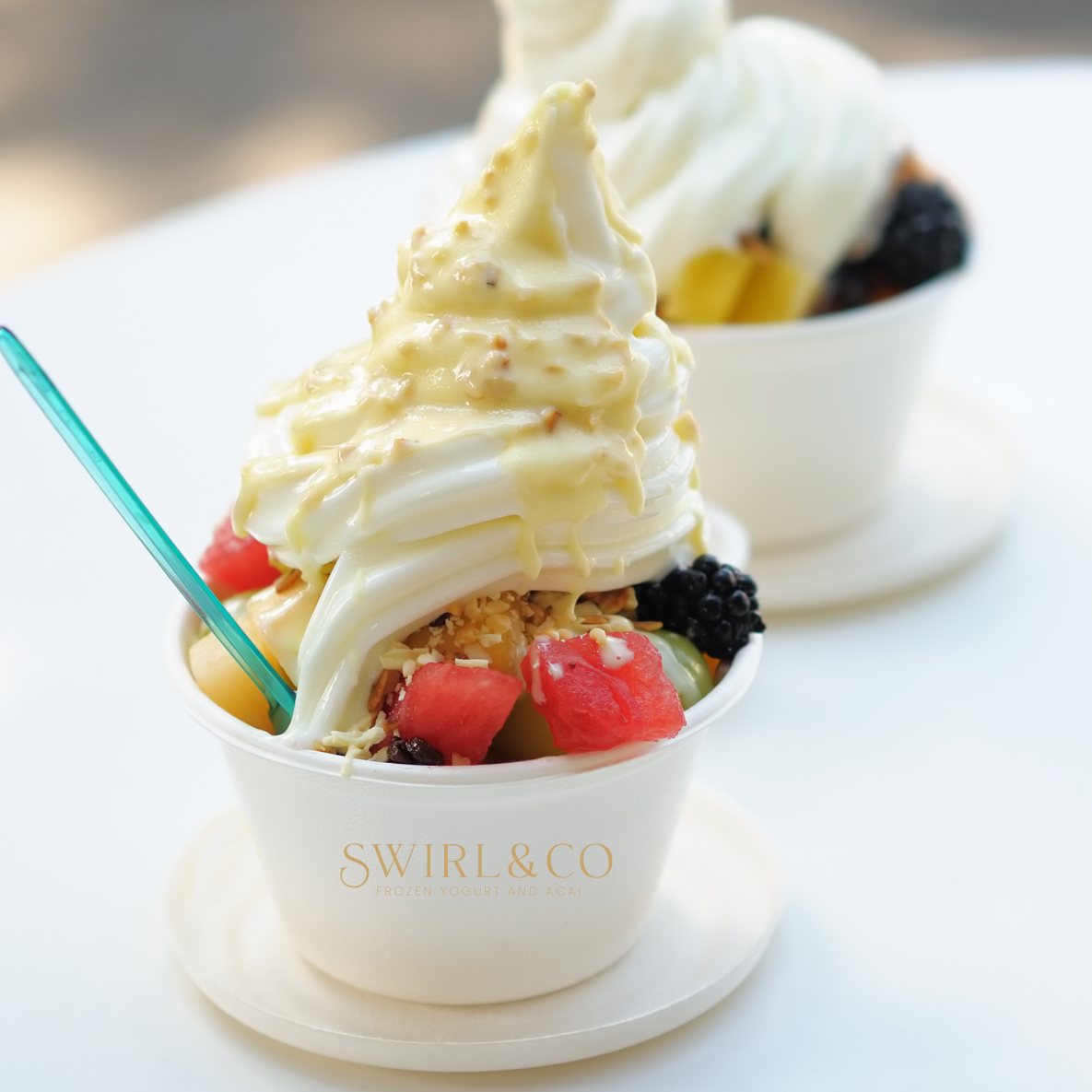 Cup of Frozen Yoghurt and Berries