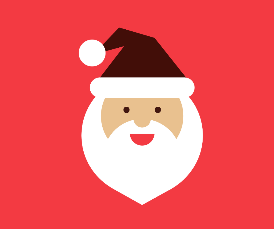 Santa against red background