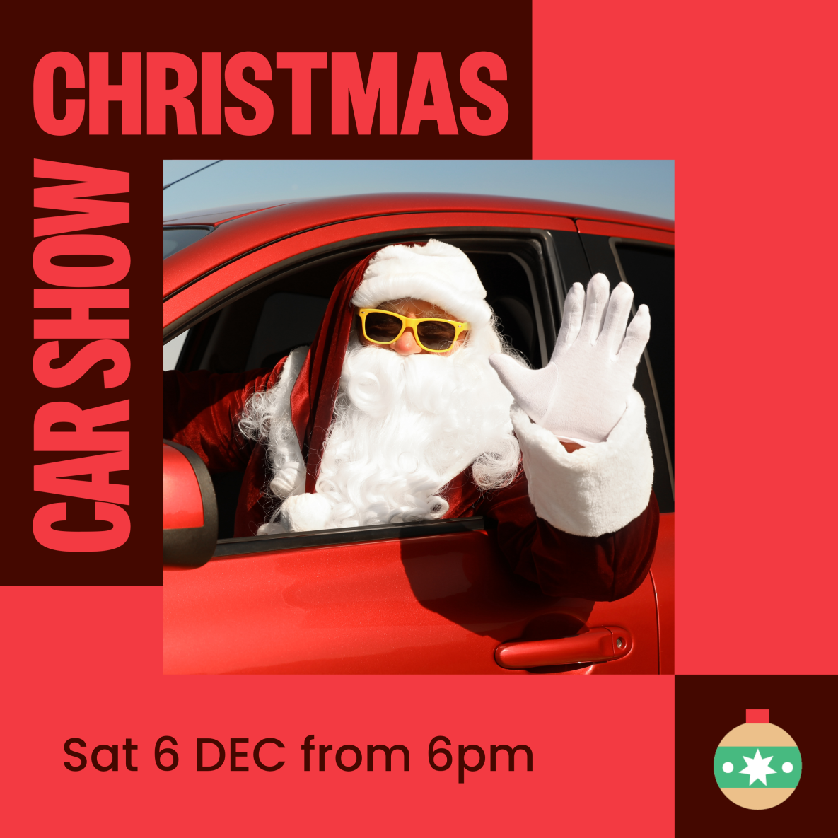Christmas Car Show Sat 6 Dec from 6pm