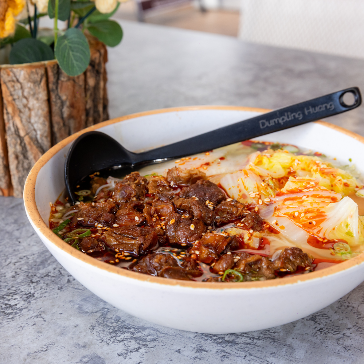 Bowl of food from Dumpling Huang