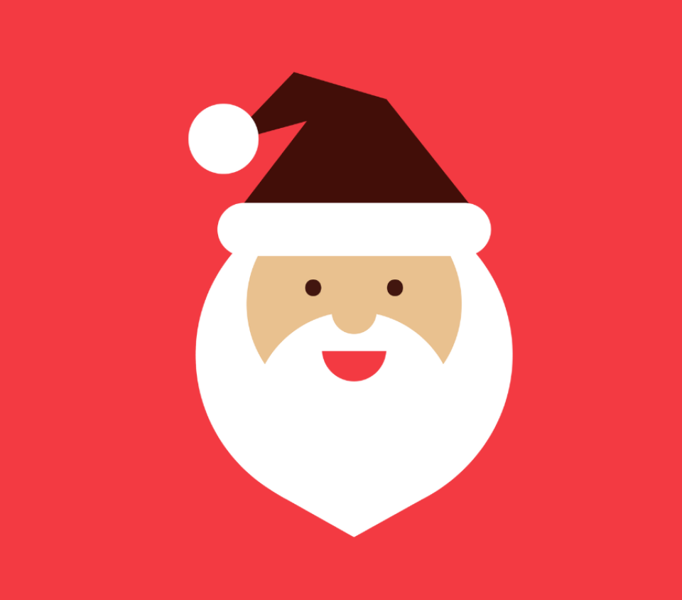 Santa against red background